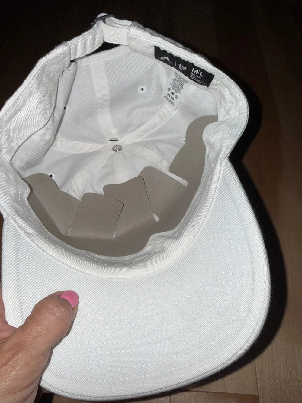 Nike White Baseball Cap with Black Swoosh